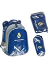 Set scoala Real Madrid 8 - Ghiozdan ergonomic, Penar neechipat 2 compartimente si Penar etui