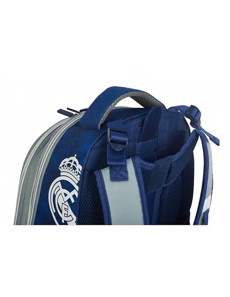 Set scoala Real Madrid 8 - Ghiozdan ergonomic, Penar neechipat 2 compartimente si Penar etui