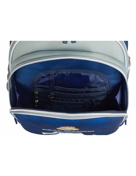 Set scoala Real Madrid 8 - Ghiozdan ergonomic, Penar neechipat 2 compartimente si Penar etui