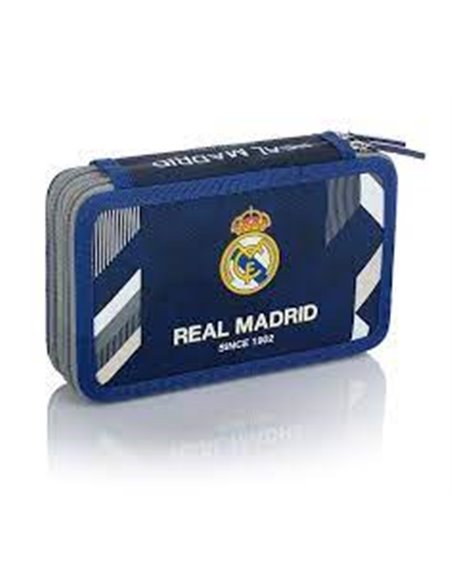 Set scoala Real Madrid 8 - Ghiozdan ergonomic, Penar neechipat 2 compartimente si Penar etui