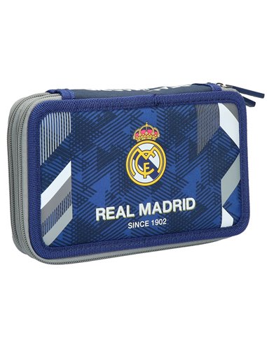 Set scoala Real Madrid 8 - Ghiozdan ergonomic, Penar neechipat 2 compartimente si Penar etui