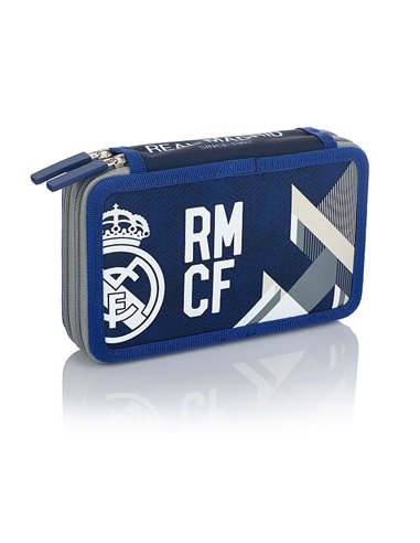 Set scoala Real Madrid 8 - Ghiozdan ergonomic, Penar neechipat 2 compartimente si Penar etui