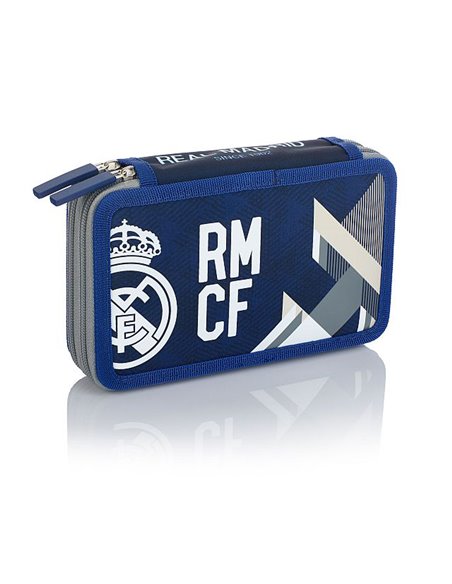 Set scoala Real Madrid 8 - Ghiozdan ergonomic, Penar neechipat 2 compartimente si Penar etui