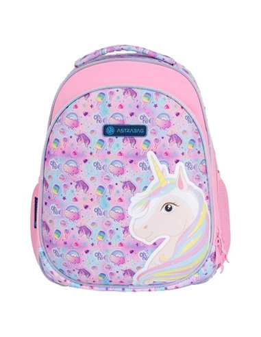 Set Scoala Unicorn - Ghiozdan ergonomic, Penar Neechipat cu 2 fermoare si Sac incaltaminte