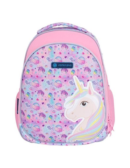 Set Scoala Unicorn - Ghiozdan ergonomic, Penar Neechipat cu 2 fermoare si Sac incaltaminte