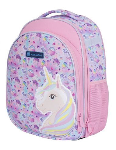 Set Scoala Unicorn - Ghiozdan ergonomic, Penar Neechipat cu 2 fermoare si Sac incaltaminte