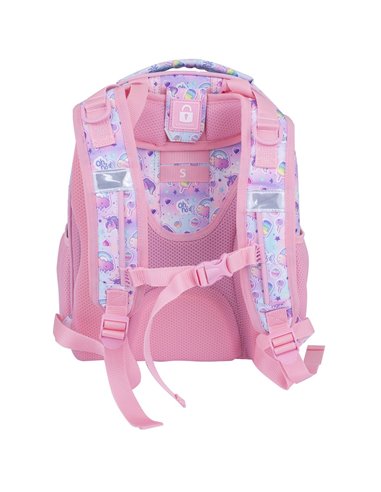 Set Scoala Unicorn - Ghiozdan ergonomic, Penar Neechipat cu 2 fermoare si Sac incaltaminte