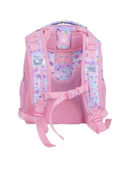Set Scoala Unicorn - Ghiozdan ergonomic, Penar Neechipat cu 2 fermoare si Sac incaltaminte