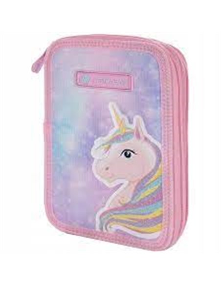 Set Scoala Unicorn - Ghiozdan ergonomic, Penar Neechipat cu 2 fermoare si Sac incaltaminte