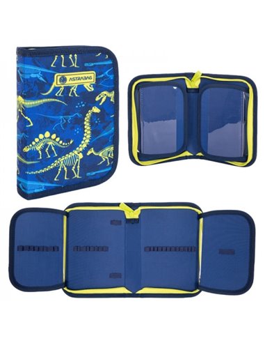 Set scoala Dinozaur - Ghiozdan, penar neechipat cu 1 fermoar si sac incaltaminte