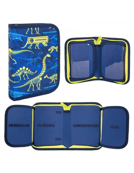 Set scoala Dinozaur - Ghiozdan, penar neechipat cu 1 fermoar si sac incaltaminte