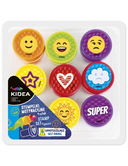 Stampila decorativa Derform 9 buc/set, Motiv emoticons