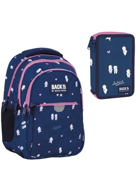 Set scoala Backup - Ghiozdan si Penar echipat cu doua fermoare, Motiv Adventure