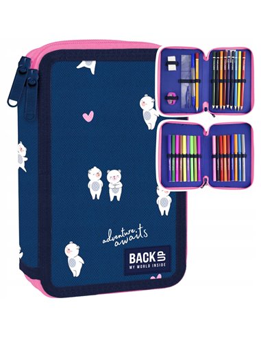 Set scoala Backup - Ghiozdan si Penar echipat cu doua fermoare, Motiv Adventure