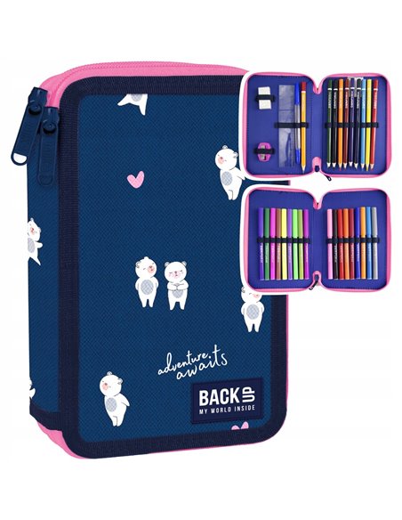Set scoala Backup - Ghiozdan si Penar echipat cu doua fermoare, Motiv Adventure