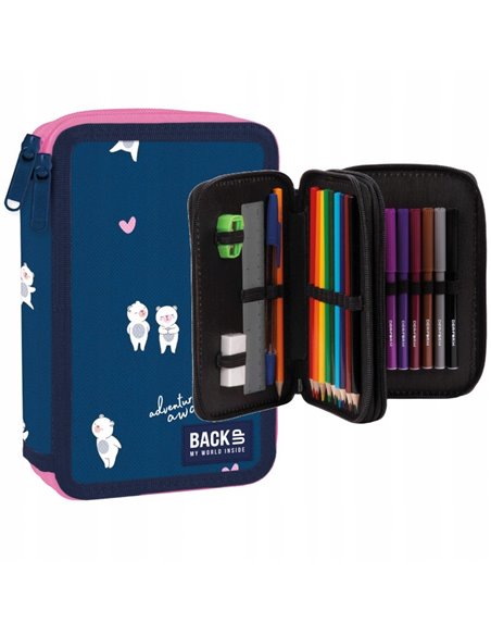 Set scoala Backup - Ghiozdan si Penar echipat cu doua fermoare, Motiv Adventure