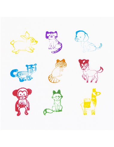 Stampila decorativa Derform 9 buc/set, Motiv animale