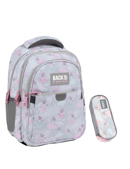 Set scoala Backup - Ghiozdan, Penar etui, Motiv balerina