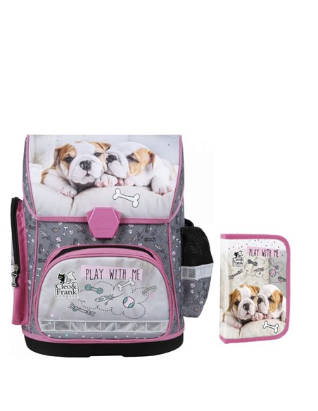 Set scoala CLEO&FRANK 23 - Ghiozdan ergonomic, penar echipat 1 fermoar