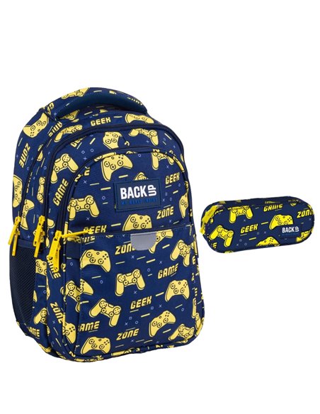 Set scoala Backup - Ghiozdan, Penar etui, Motiv joc