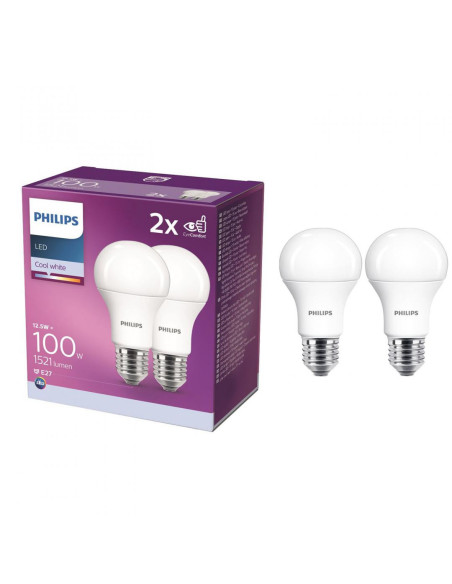 SET 2 becuri LED Philips, soclu E27, putere 12.5W, forma
