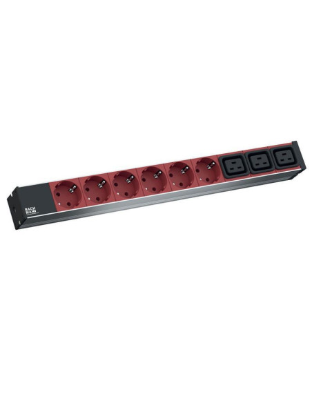 PDU BACHMANN, 1U pt. rack 19 inch, 6 prize IEC | 3 x scoket