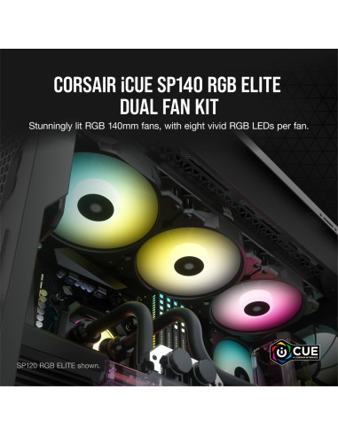 VENTILATOR Corsair, pt carcasa PC, 140 mm, 1200 rpm, LED RGB, 2
