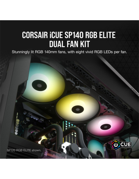 VENTILATOR Corsair, pt carcasa PC, 140 mm, 1200 rpm, LED RGB, 2