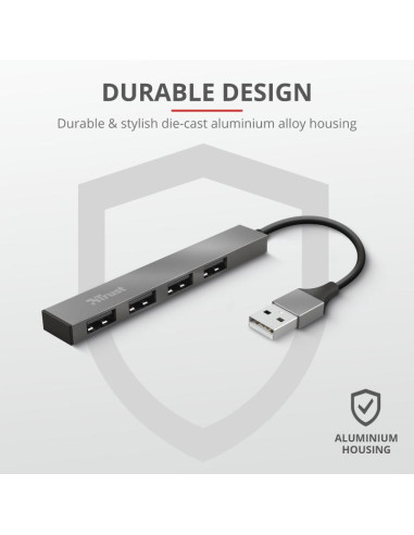 Trust Halyx Aluminium 4 Mini USB Hub "TR-23786" (include TV