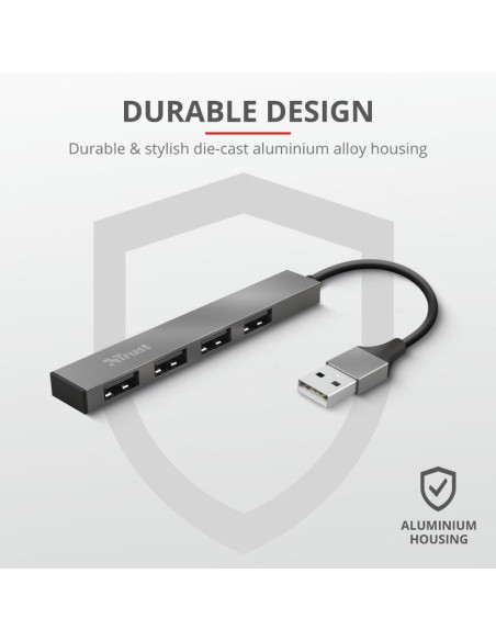 Trust Halyx Aluminium 4 Mini USB Hub "TR-23786" (include TV