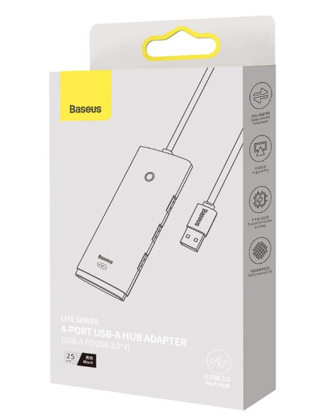 HUB extern Baseus Lite, porturi USB: USB 3.0 x 4, conectare