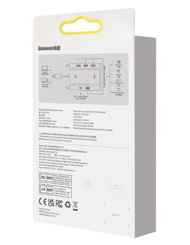 HUB extern Baseus Lite, porturi USB: USB 3.0 x 4, conectare