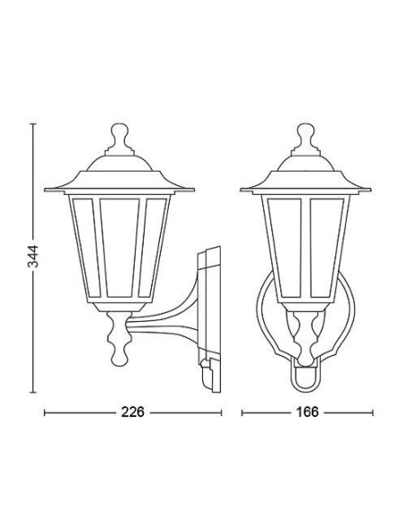 PEKING wall lantern black 1x60W 230V "000008718696176740"
