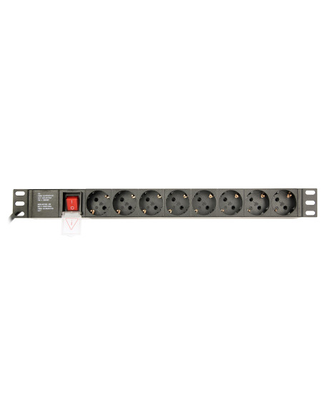 PDU GEMBIRD 1U pt. rack 19 inch, 8 prize Schuko, intrare