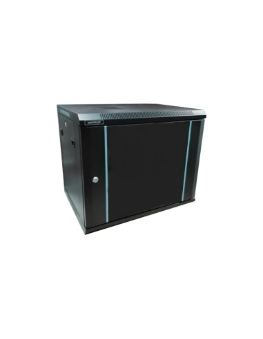 Rack DATEUP 19'' 9U 600x600, de perete, usa din sticla, panouri