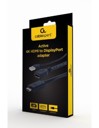ADAPTOR video GEMBIRD, HDMI (T) la DisplayPort (M), rezolutie