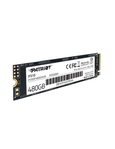 SSD PATRIOT, P310, 480 GB, M.2, PCIe Gen3.0 x4, R/W: 1700/1500