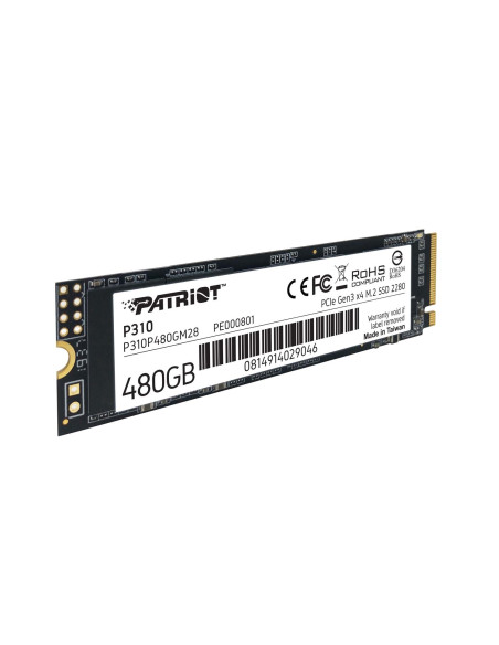 SSD PATRIOT, P310, 480 GB, M.2, PCIe Gen3.0 x4, R/W: 1700/1500