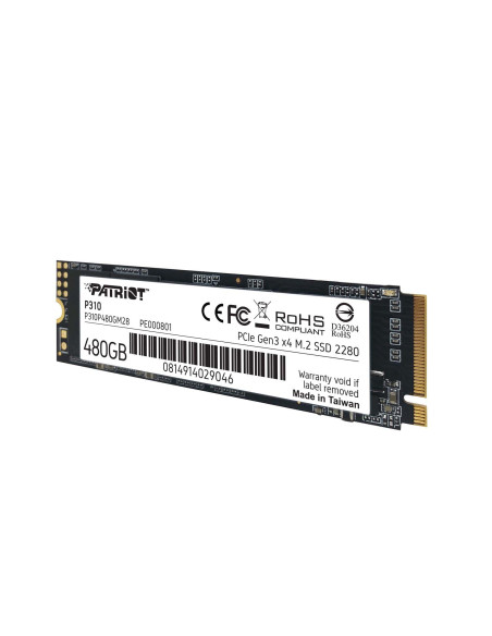 SSD PATRIOT, P310, 480 GB, M.2, PCIe Gen3.0 x4, R/W: 1700/1500