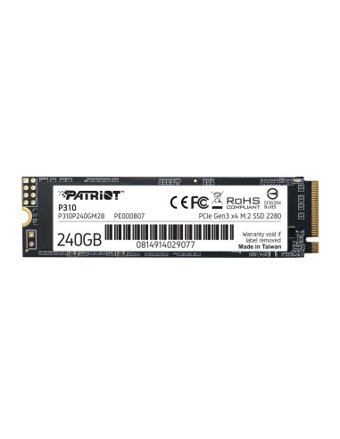 SSD PATRIOT, P310, 240 GB, M.2, PCIe Gen3.0 x4, R/W: 1700/1000