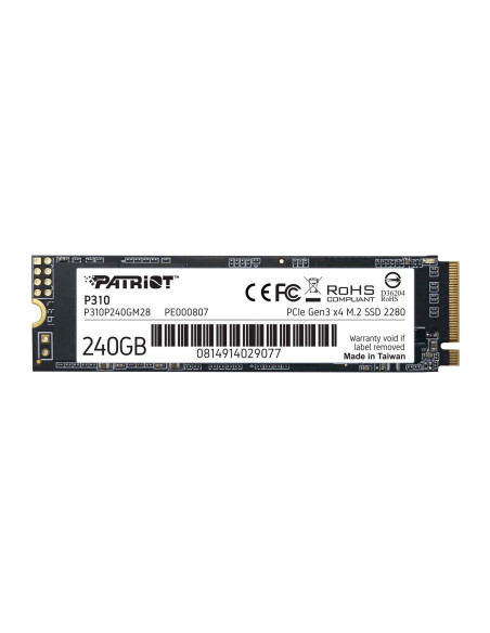 SSD PATRIOT, P310, 240 GB, M.2, PCIe Gen3.0 x4, R/W: 1700/1000