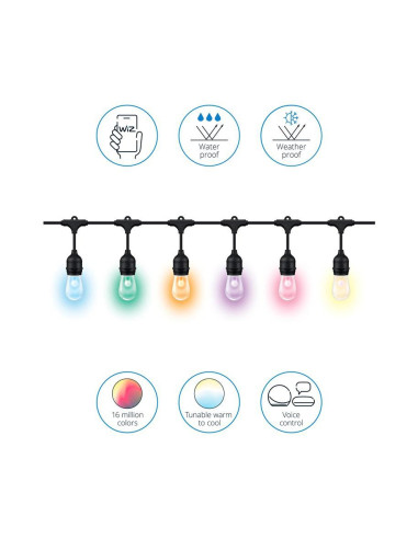 WiZ 14.8M STRING LIGHTS EU TYPE C IP65, "000008719514554450"