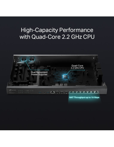 ROUTER TP-LINK wired Gigabit, 2× 10GE SFP+ Ports (1 WAN, 1