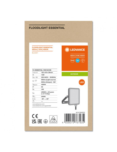FL ESSENTIAL 10W 840 BK LEDV "000004058075767935" (include TV