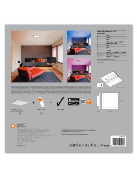 SMART WIFI PLANON PLUS 30X30 RGBW LEDV