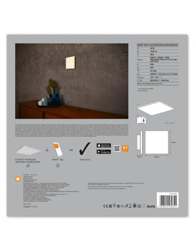 SMART WIFI PLANONFRAMELES30X30RGBTWLEDV "000004058075484351"