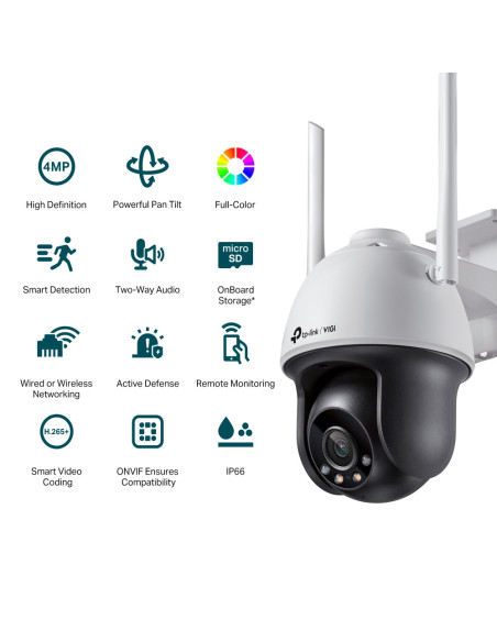 CAMERA IP TP-LINK VIGI, Wi-Fi, Pan Tilt, pt. exterior, dist. IR