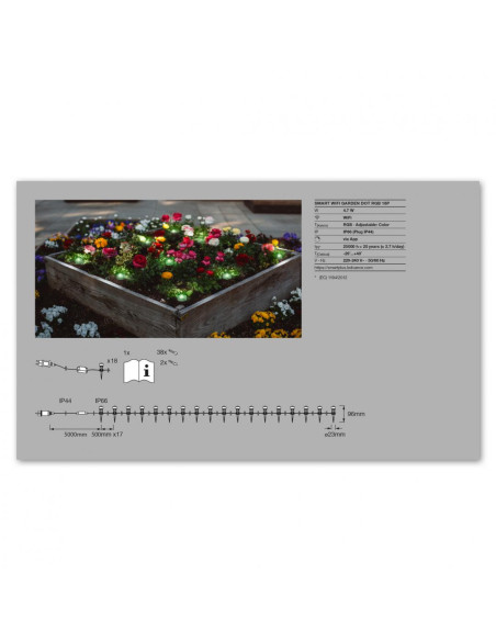 SMART WIFI GARDEN DOT RGB 18P LEDV "000004058075478558"