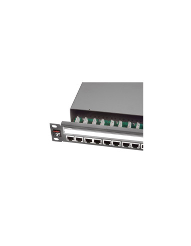 Patch panel 19", 1U, PowerCat 5e, 24xRJ45, ecranat, suport de