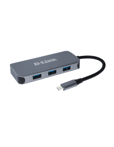HUB extern D-LINK, porturi 3 x SuperSpeed USB 3.0, 1 x USB-C